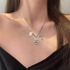 Asymmetric 925 Sterling Silver Cross Pendant Necklace As Shown In Figure - One Size