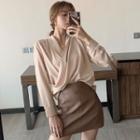 V-neck Draped Blouse