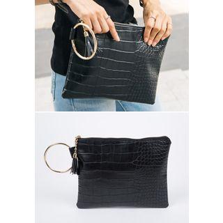 Metallic-detail Clutch Bag With Strap