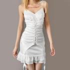 Spaghetti Strap Lace-up Dress
