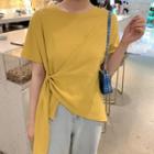 Short-sleeve Irregular Peplum Top