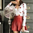 Long-sleeve Dotted Panel Swimsuit