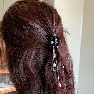 Faux Pearl Hair Clip 01 - Faux Pearl - Black - One Size