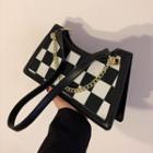 Checker Print Chained Shoulder Bag