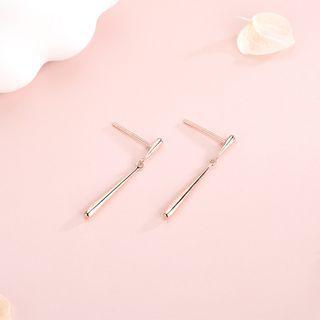 925 Sterling Silver Drop Earring 1 Pair - Es1170 - Rose Gold - One Size