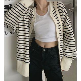 Striped Cardigan Black Stripes - Off-white - One Size