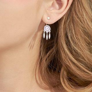 925 Sterling Silver Dream Catcher Swing Earring 1 Pair - As Shown In Figure - One Size