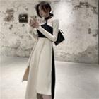 Long Sleeve Asymmetrical Cold Shoulder A-line Dress
