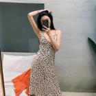 Sleeveless Leopard Print A-line Dress