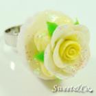 Sweet Yellow Glitter Cupcake Floral Ring