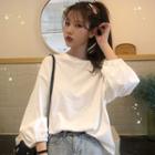 Plain Balloon-sleeve T-shirt
