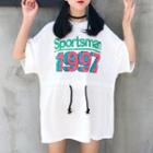 Lettering Elbow Sleeve Drawstring Waist T-shirt Dress