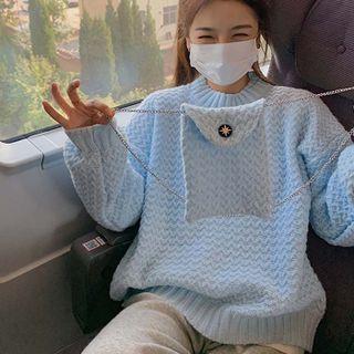 Plain Sweater With Crossbody Pouch