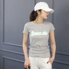 Lettering-patch Slim-fit T-shirt