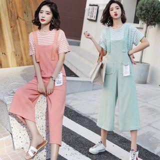 Set: Short-sleeve T-shirt + Crop Jumper Pants