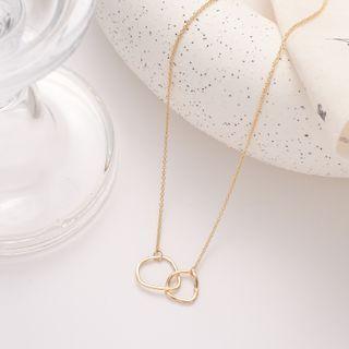 Interlocking Alloy Hoop Pendant Necklace Necklace - Gold - One Size