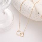 Interlocking Alloy Hoop Pendant Necklace Necklace - Gold - One Size