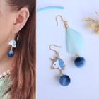 Non-matching Unicorn & Feather Pompom Dangle Earring