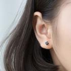Cube Stud Earring Dark Blue - One Size