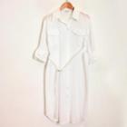 Elbow-sleeve Shirt Dress