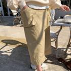 Pocket-side Cotton Skirt