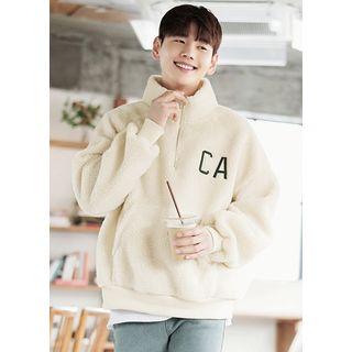 Letter Sherpa-fleece Anorak Pullover