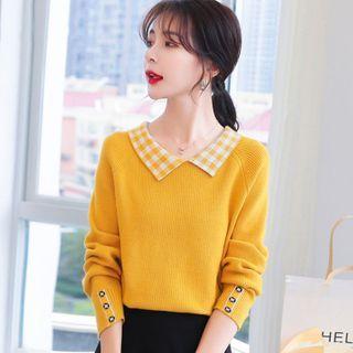Plaid Collar Sweater