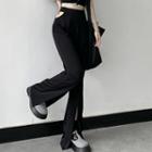 Cutout Slit Straight Leg Pants