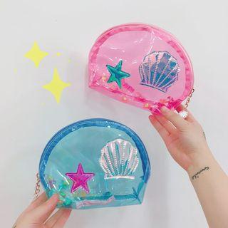 Applique Clear Zip Cosmetic Bag