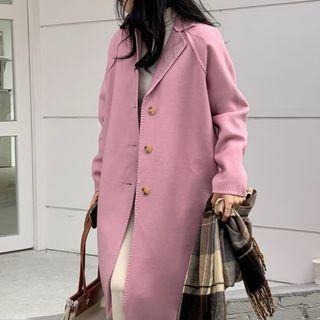 Single-breasted Midi Coat Pink - One Size