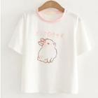 Rabbit Printed Short-sleeve T-shirt White - One Size