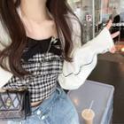 Ruffled Plaid Crop Camisole Top