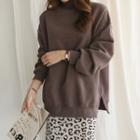 High-neck Slit-site Pullover