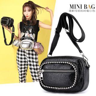 Beaded Metallic Mini Crossbody Bag