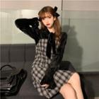 Long-sleeve Velvet Blouse / Plain Sleeveless Dress (various Designs)