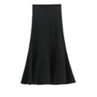 High-waist Crinkled Midi A-line Skirt