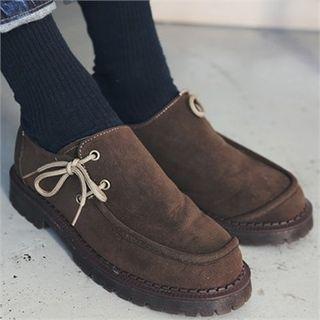 Lace-up Side Faux-suede Oxfords