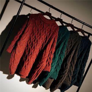 Glitter Cable-knit Oversize Sweater