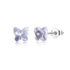 925 Sterling Silve Elegant Noble Romantic Butterfly Earrings With Austrian Element Crystal Silver - One Size
