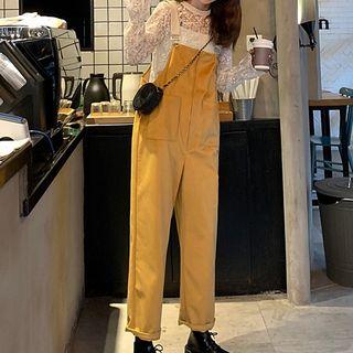 Lace Top / Plain Loose-fit Jumper Pants