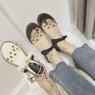 Studded Transparent Band Sandals