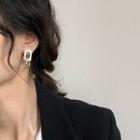 Alloy Square Earring 1 Pair - As Shown In Figure - One Size