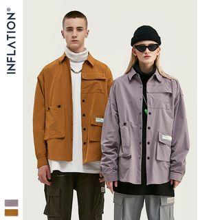 Couple Pocket-accent Plain Shirt