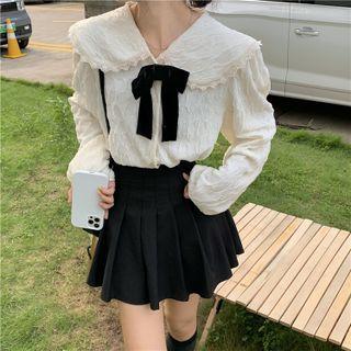 Ribbon Blouse Blouse - White - One Size