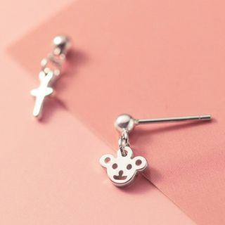 Asymmetrical Drop Earring 1 Pair - Silver - One Size