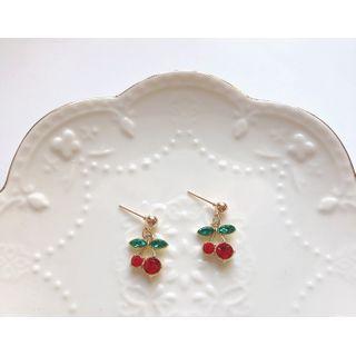 Rhinestone Cherry Drop Earring
