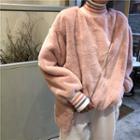Mock-neck Fleece Sweatshirt / Crossbody Bag / Harem Pants / Set