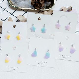 Two-tone Heart / Star Dangle Earring