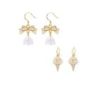 Bow Acrylic / Ice Cream Faux Pearl Dangle Earring