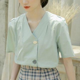 Short-sleeve V- Neck Top